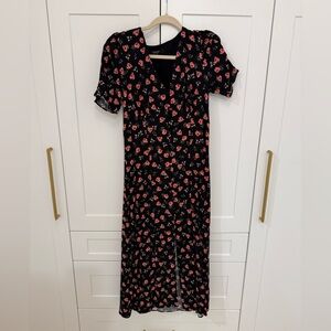 EVER NEW - Floral Black Midi Dress | US 6